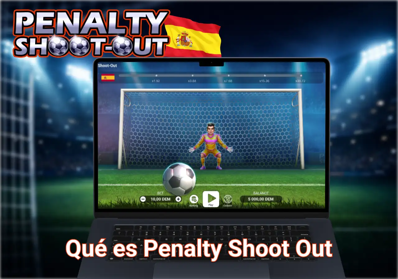 Pantalla principal del juego Penalty Shoot Out con modo de tiros penales